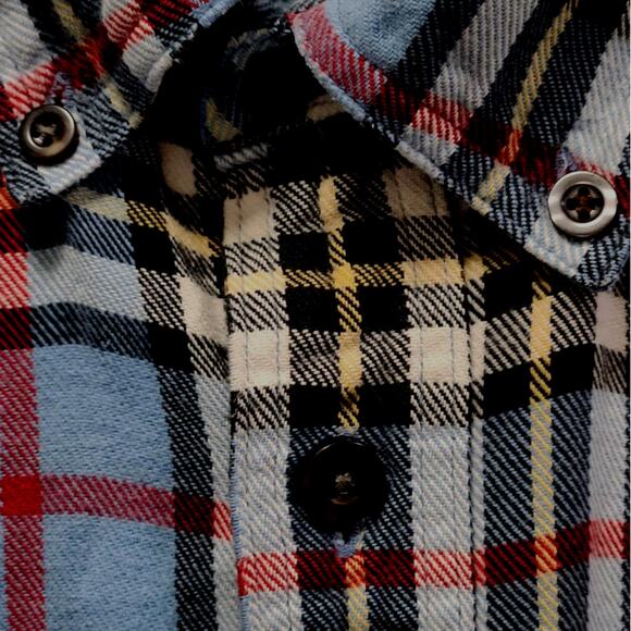 L.L.Bean Men's Flannel Blue/Multi Plaid Button-up/down Long-Sleeve Shirt Sz XXL - Picture 4 of 9